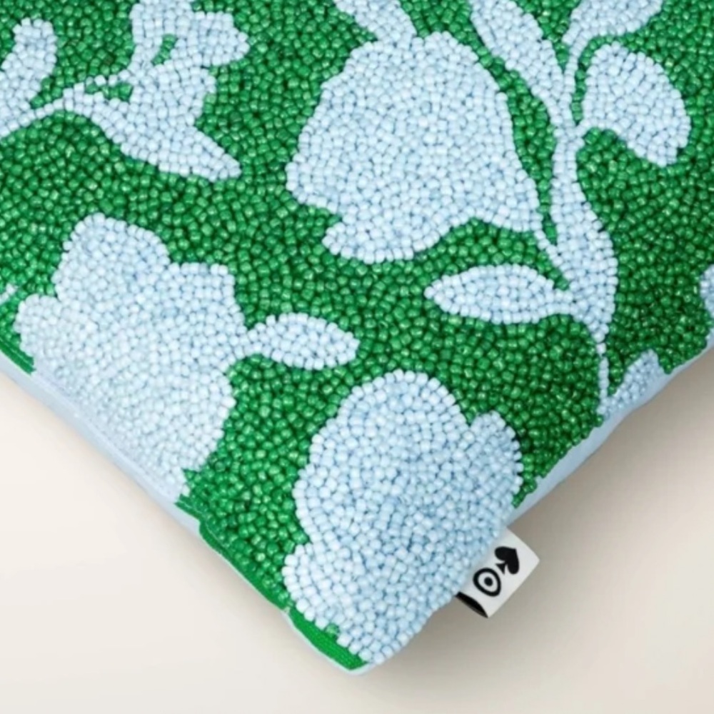 NWT! Kate Spade x Target Beaded Floral Accent Limited Edition Pillow - Picture 4 of 4